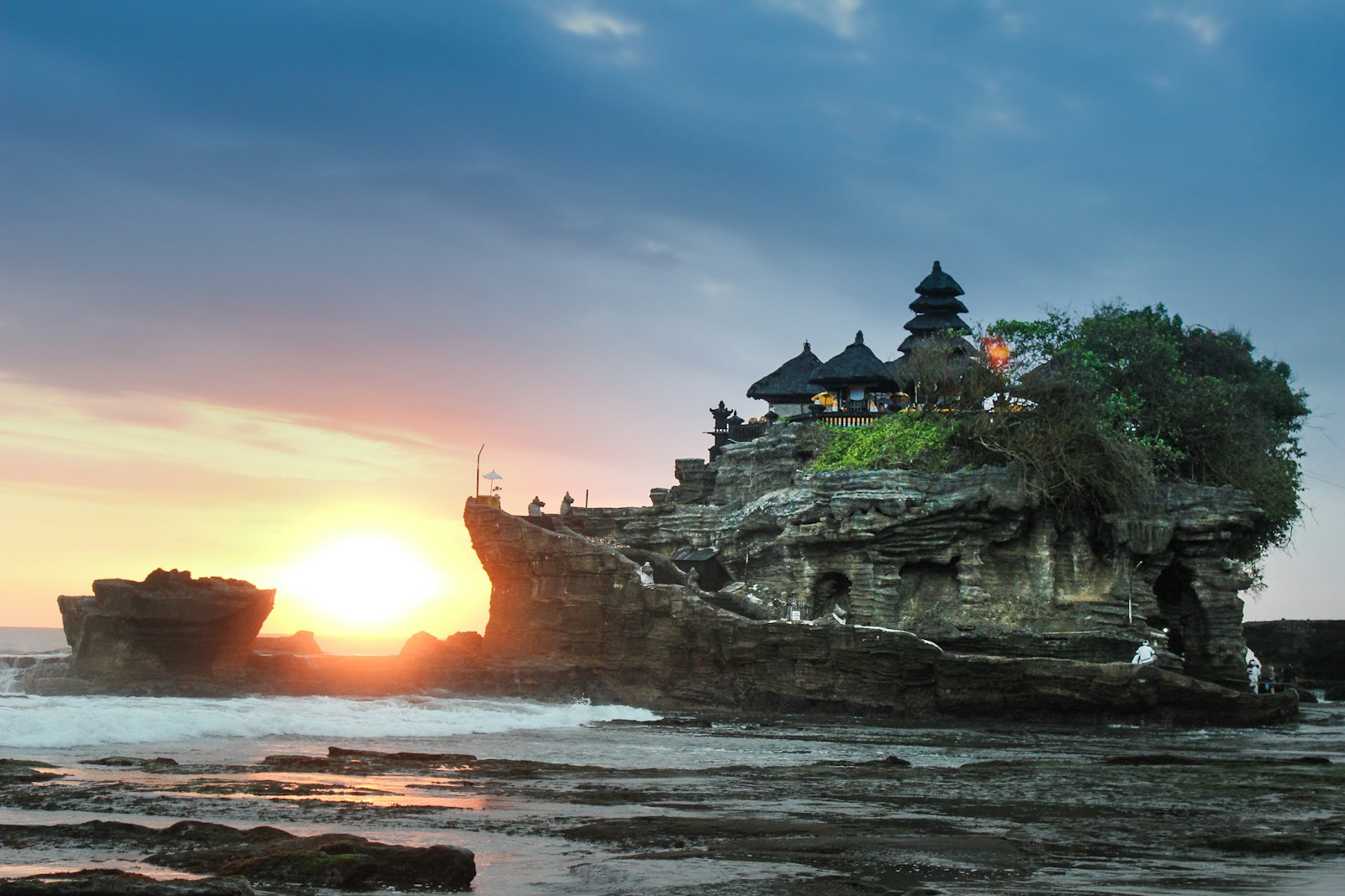 Tanah Lot temple, Bali, Indonesia at sunset