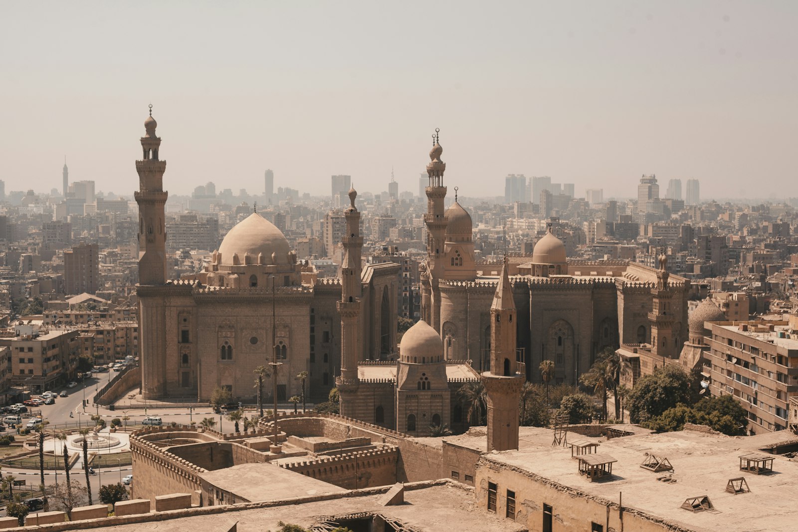 Cairo skyline with historic mosques, Egypt