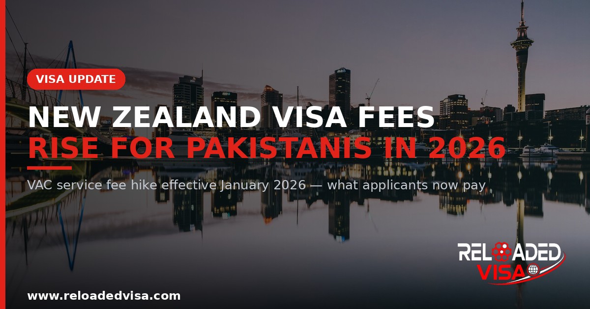 New Zealand Visa Fees Rise for Pakistanis in 2026 - VAC service fee hike