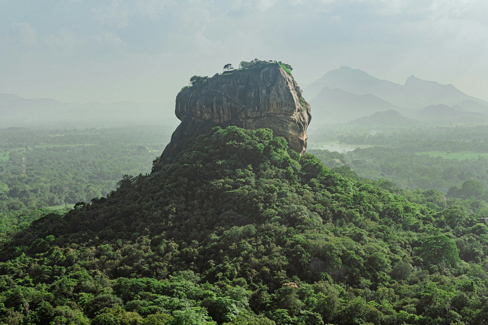 Sigiriya Rock fortress rising above the jungle in central Sri Lanka